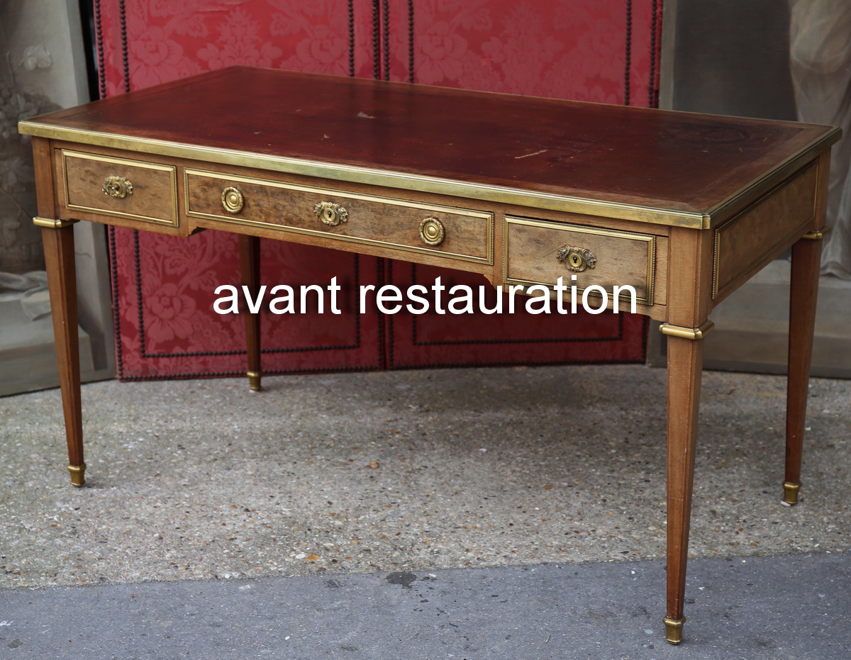 Louis XVI style flat desk signed Durand