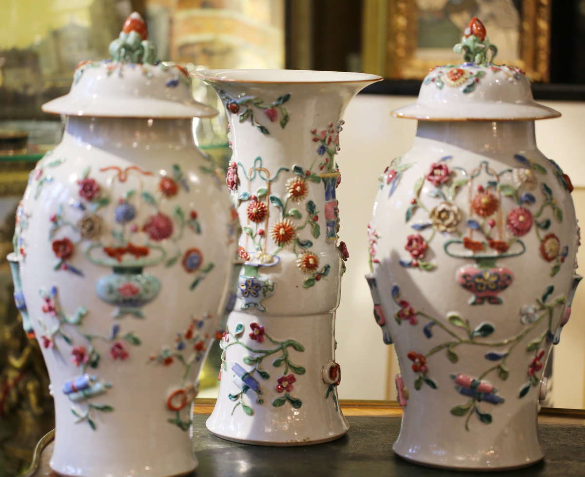 Dynastie QING, garniture 5 pièces.