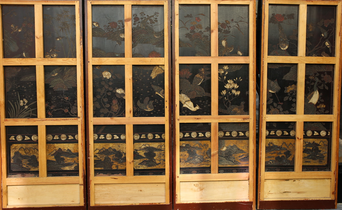 Paravent en laque de coromandel