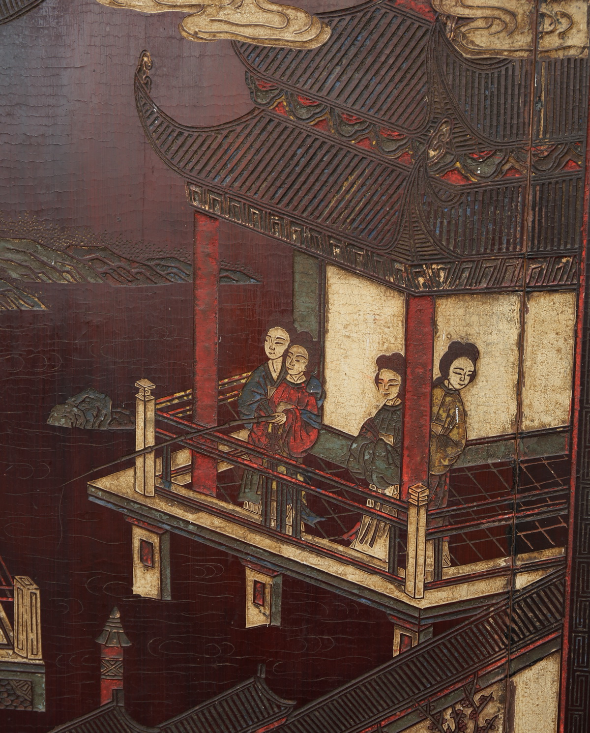 Paravent en laque de coromandel