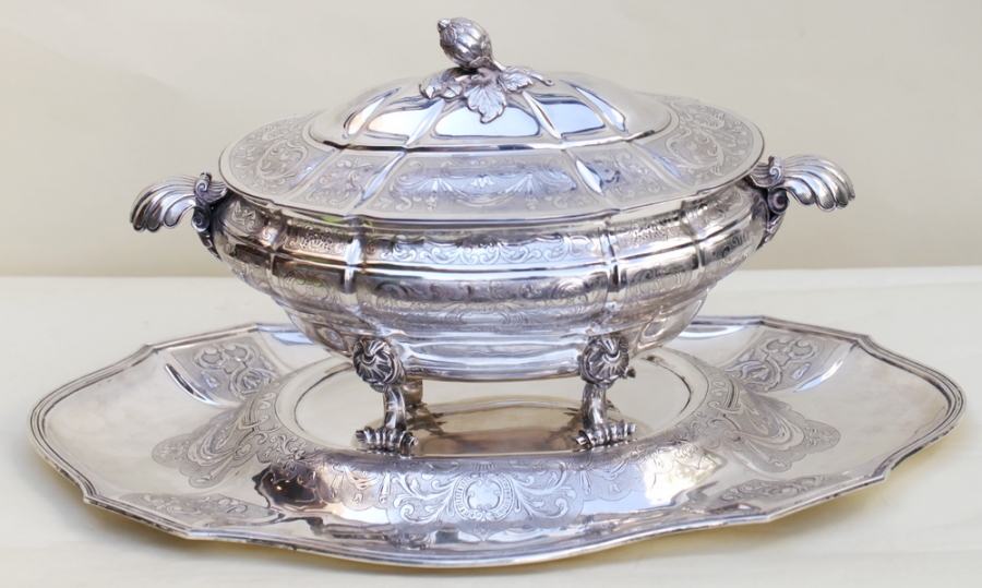 Silver soup tureen