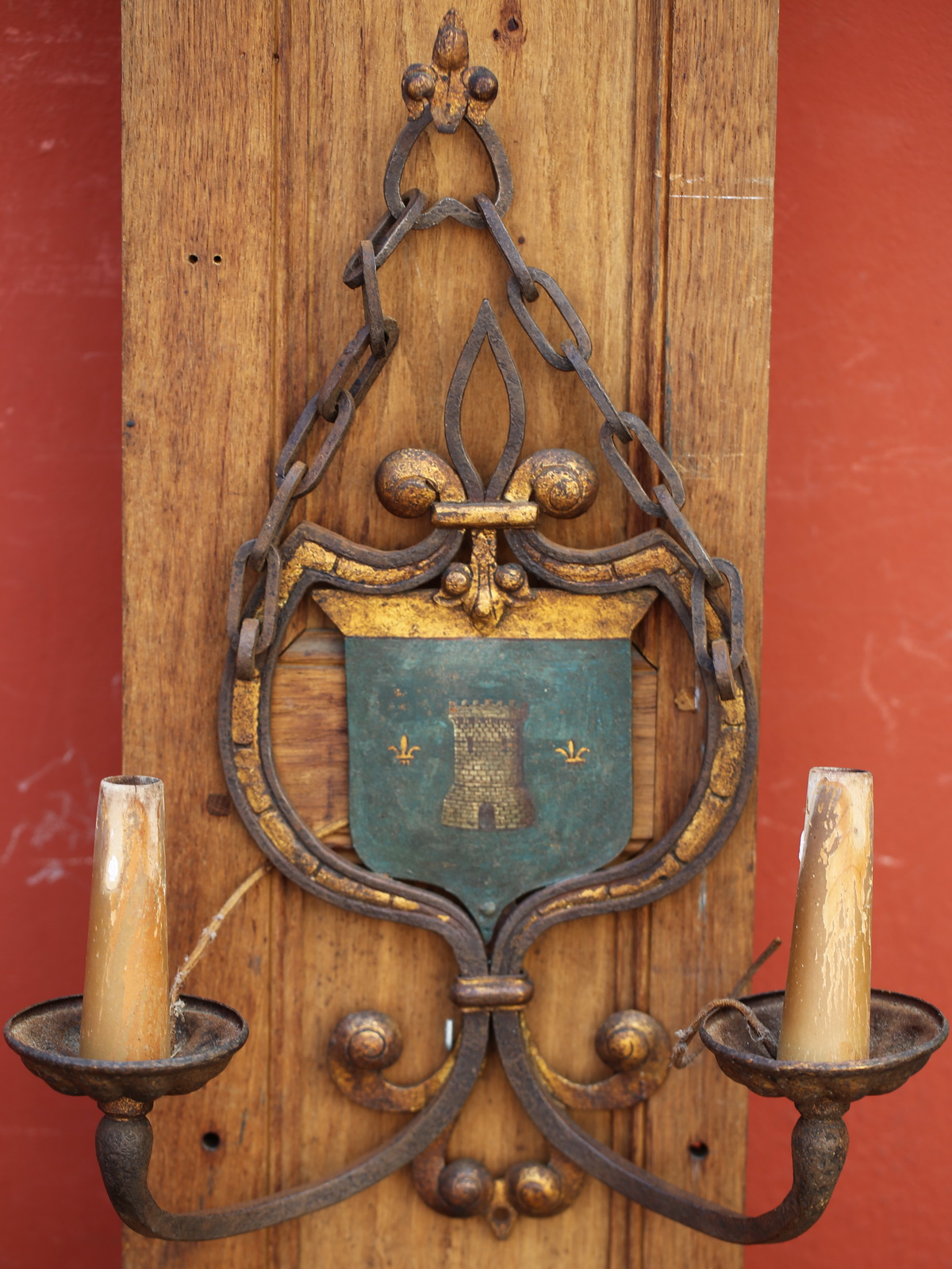 Louis XIII style wall lights circa 1880