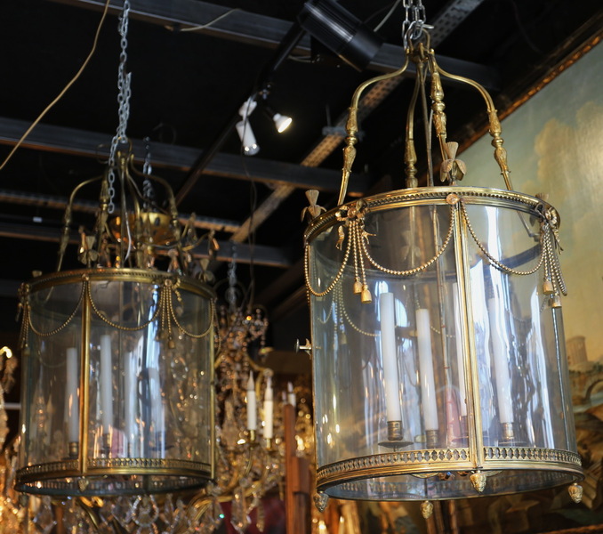 Pair of Louis XVI style lanterns