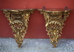 Pair of consoles giltwood sconces 19th