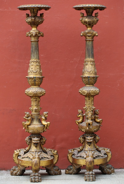 Pair of 19th century Italian torch holders