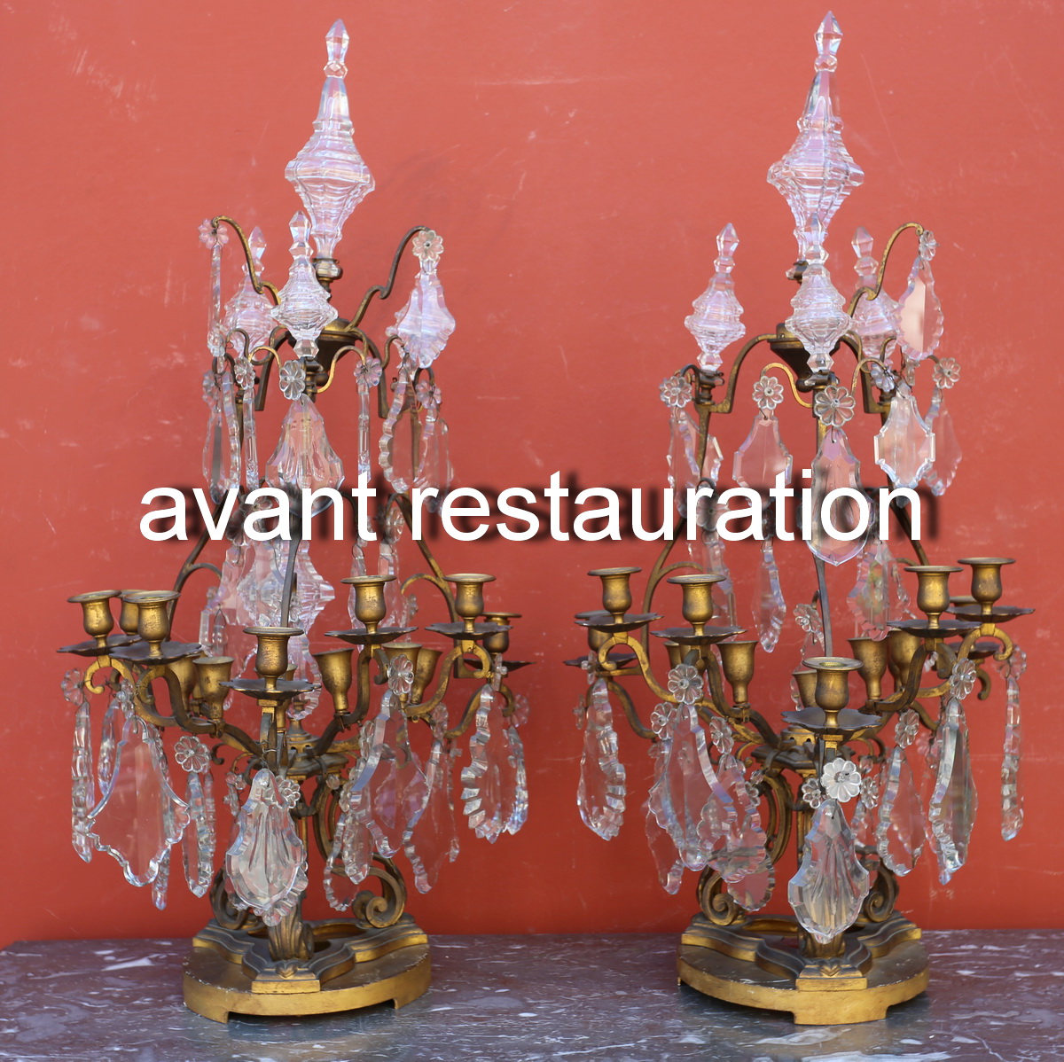 Paire de girandoles de style Louis XV circa 1880