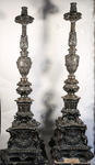 Pair of monumental Renaissance style candlesticks.