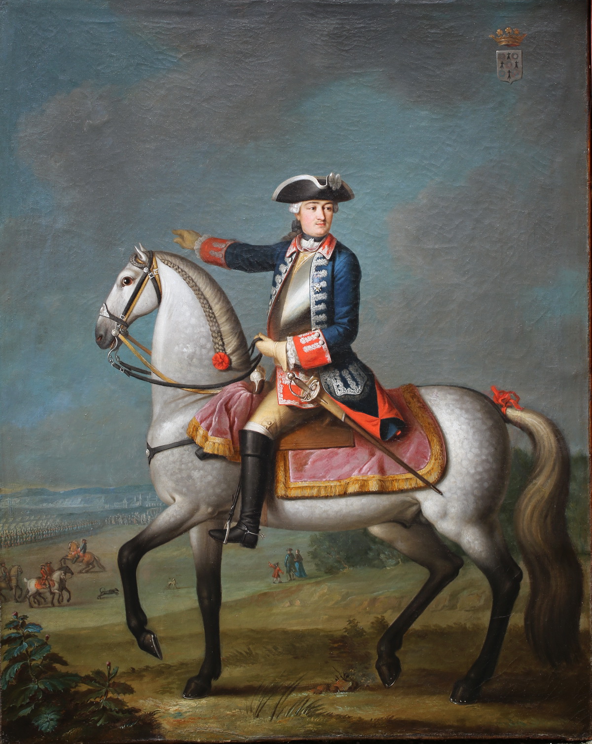 Ecole française du XVIII, portrait equestre