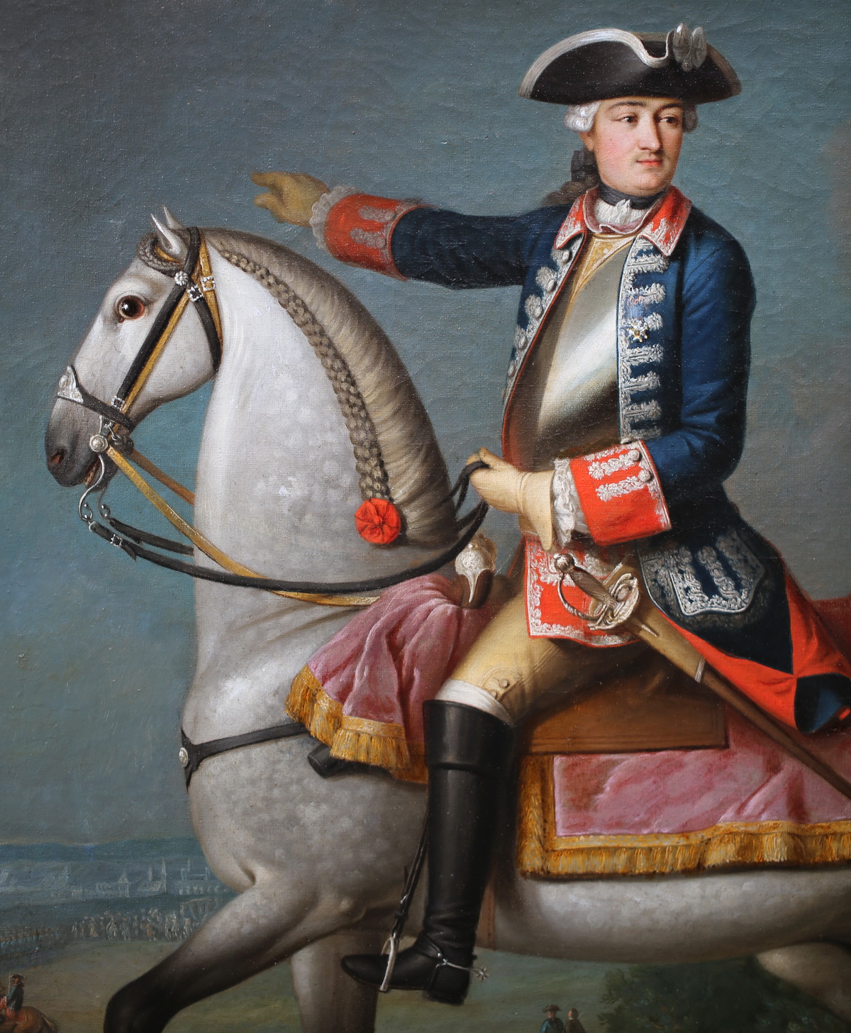 Ecole française du XVIII, portrait equestre
