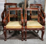 Mahogany armchairs Italy circa 1820 