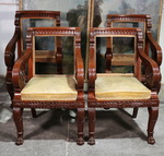 Fauteuils acajou Italie vers 1820