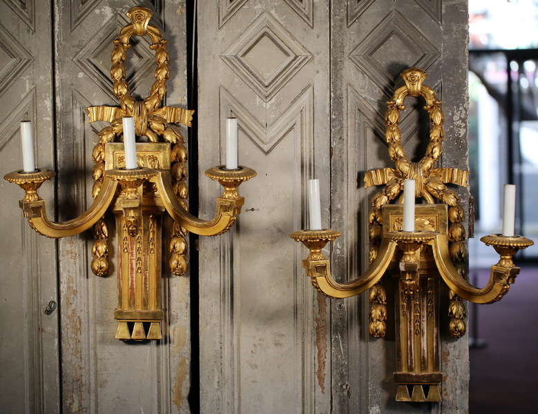 Pair of Louis XVI style wall lights
