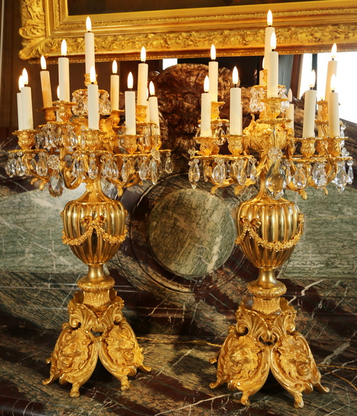 Pair of monumental candelabras circa 1850 