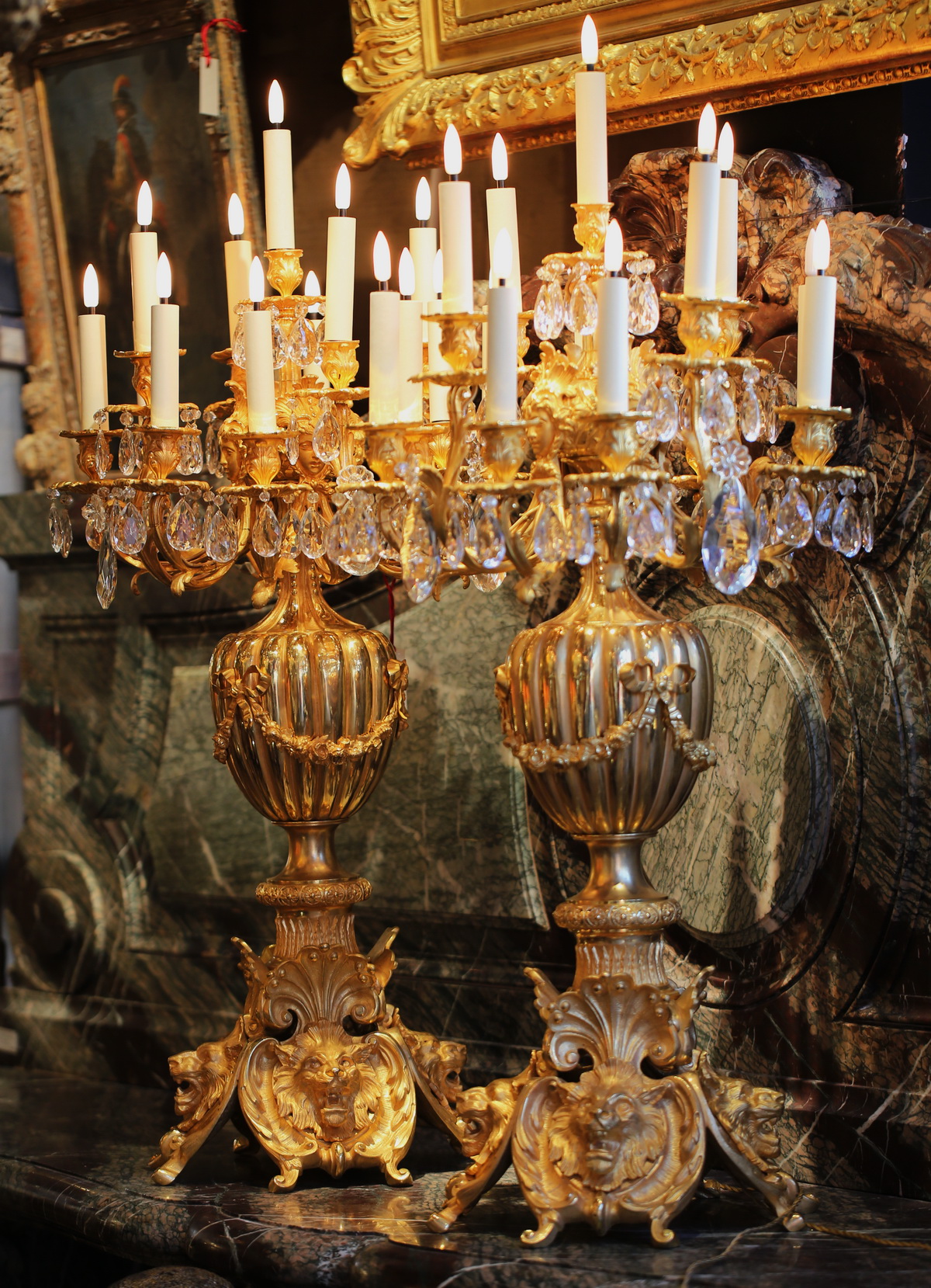 Pair of monumental candelabras circa 1850 