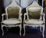 Pair of Dieppe armchairs circa 1860 