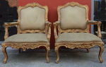 Pair of Louis XV style armchairs 