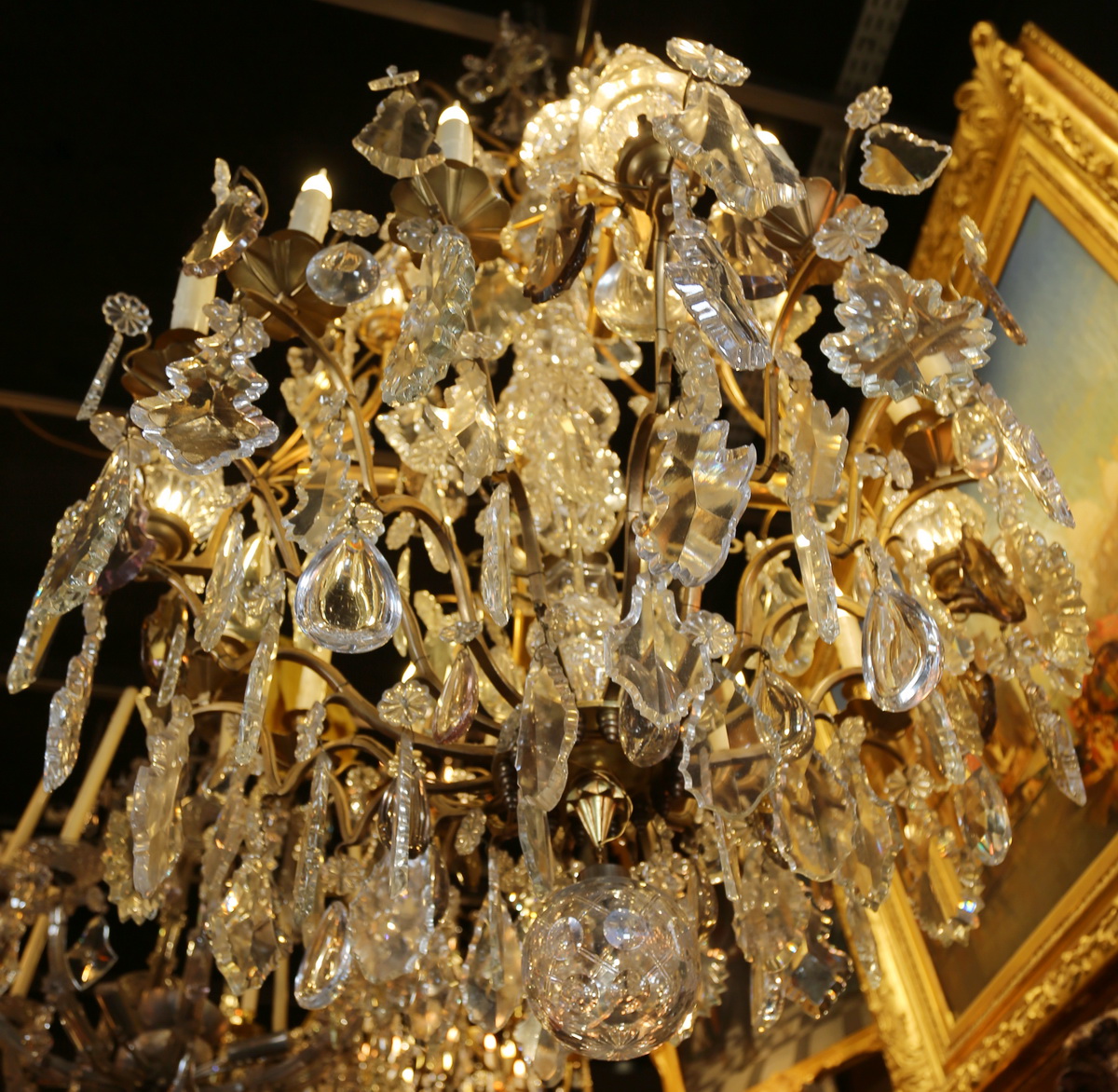 Louis XV style cage chandelier late nineteenth
