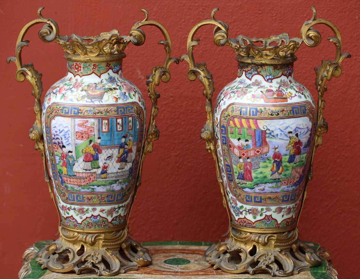 Paire de vases Canton XIXème