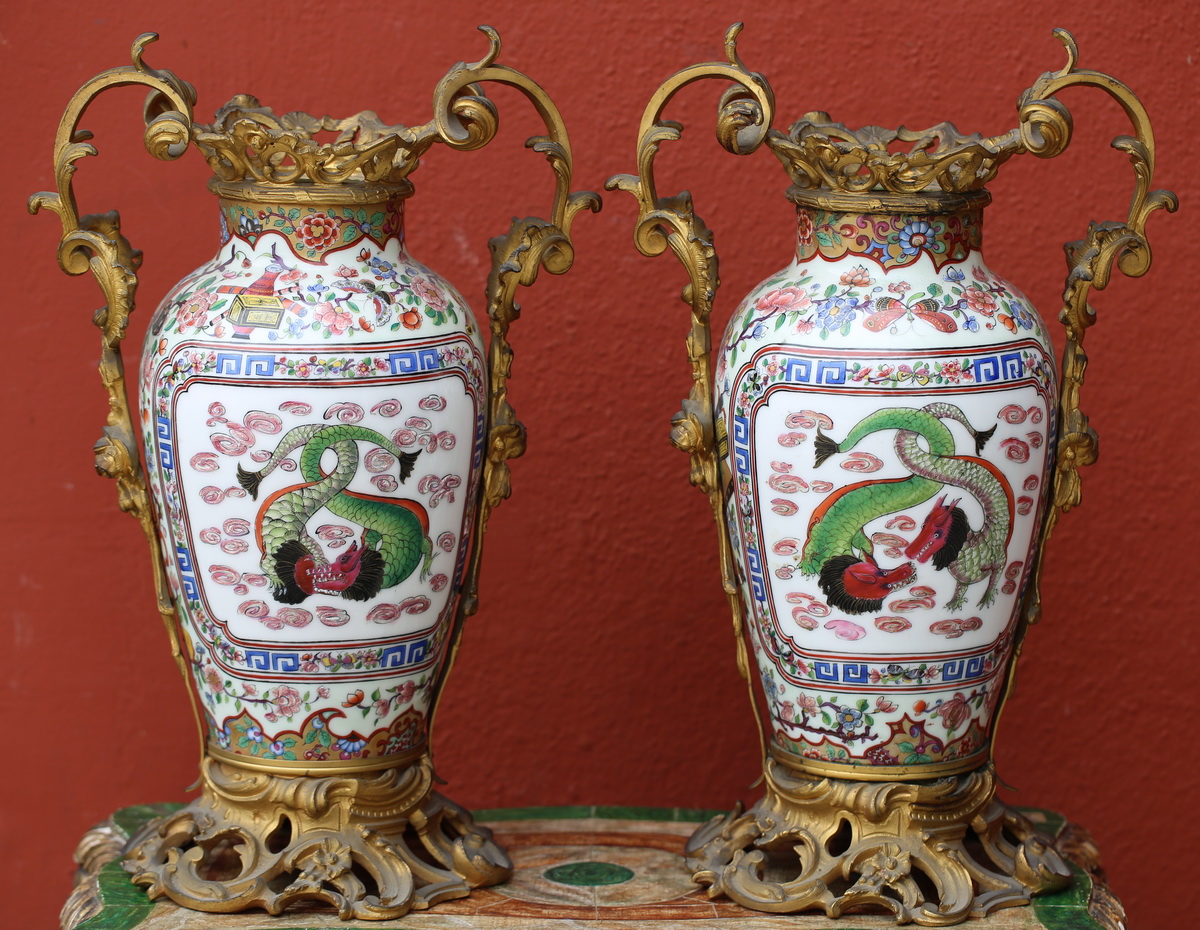 Paire de vases Canton XIXème