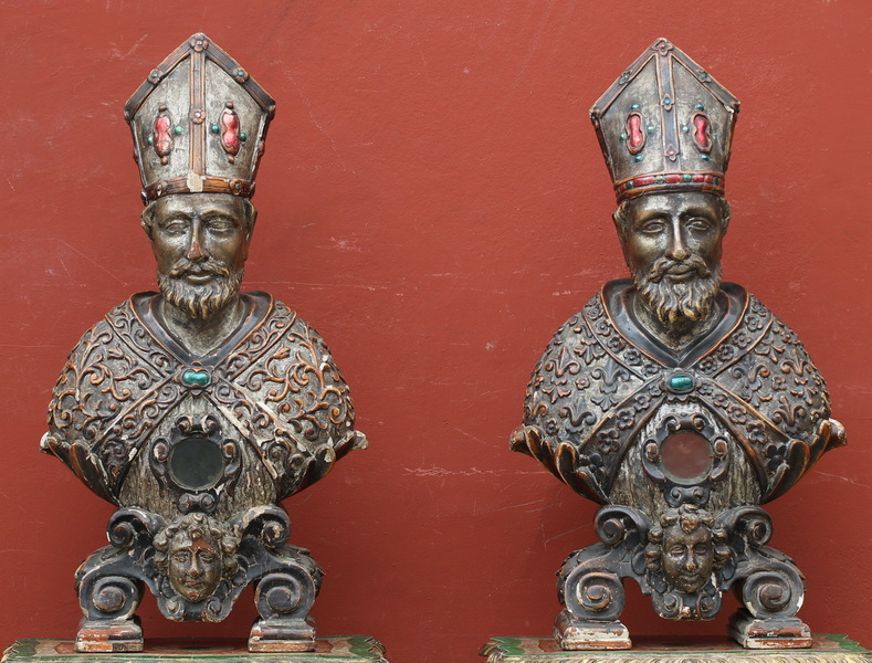 Paire de bustes reliquaire Italie XVIII