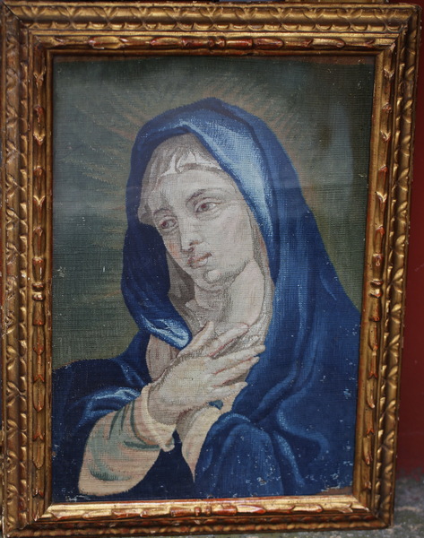 Russian tapestry XVIII praying virgin.