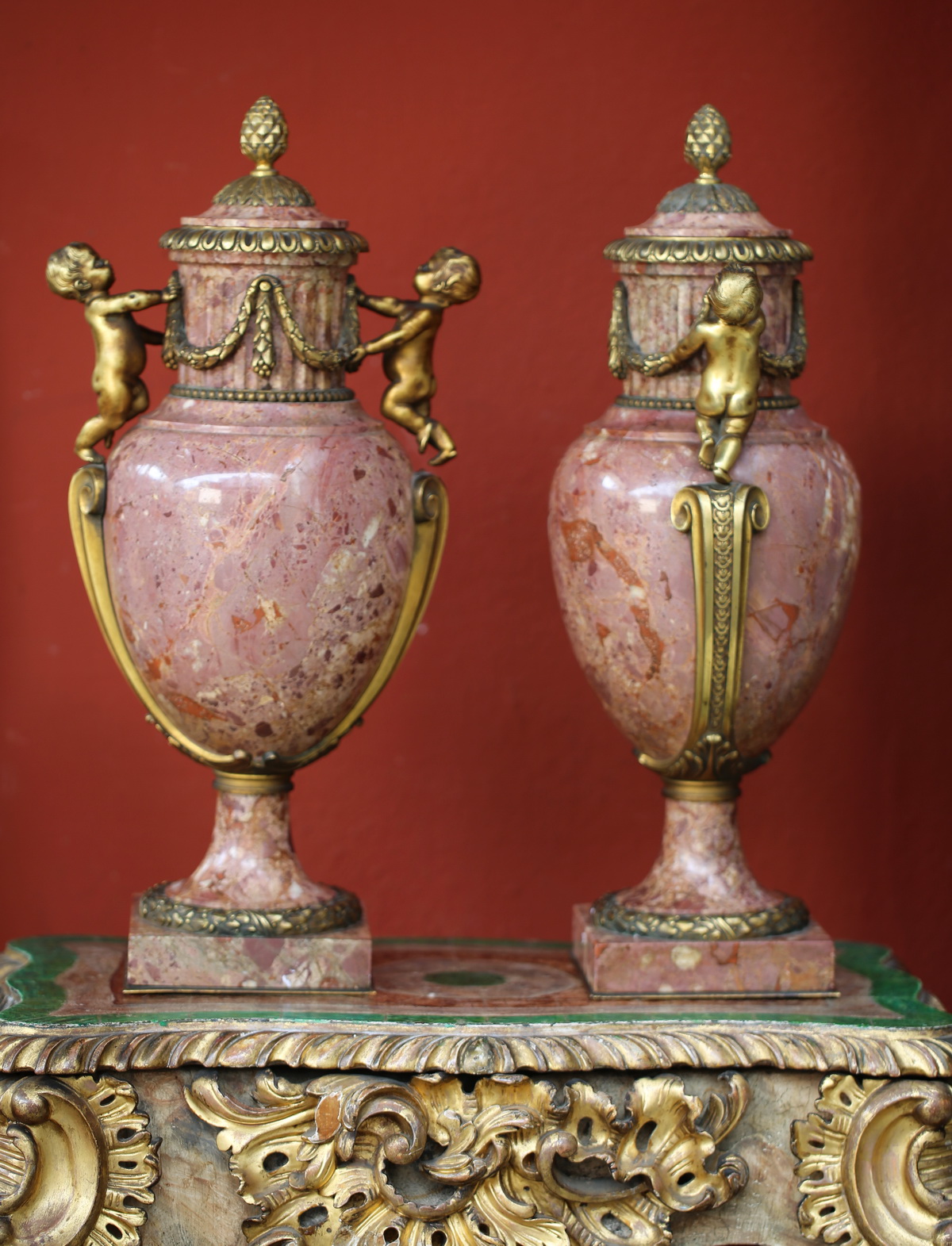 Pair of covered vases circa 1880