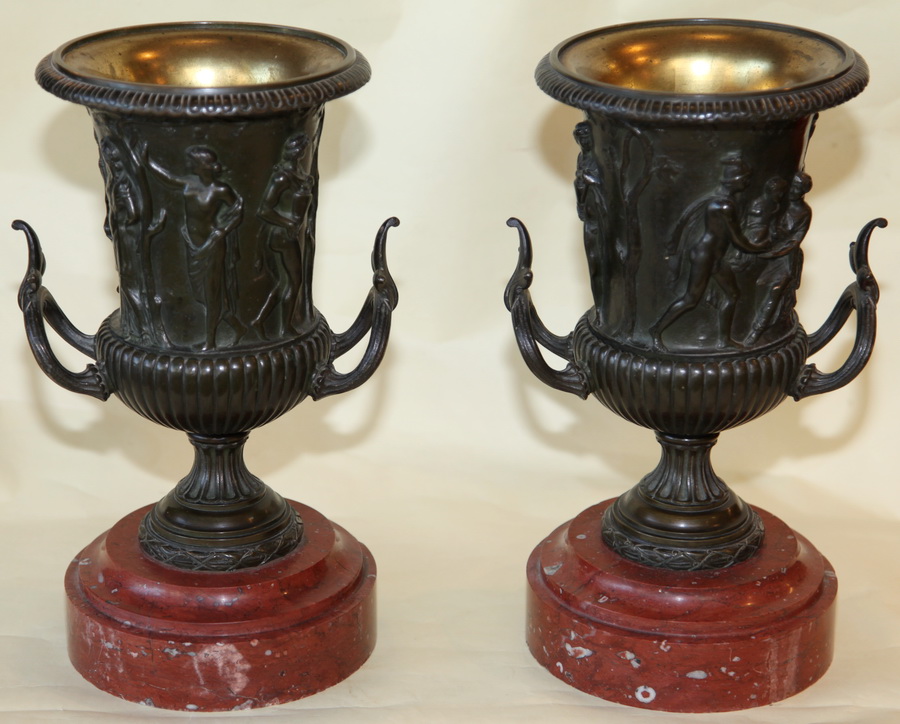 Paire vases bronze XIX