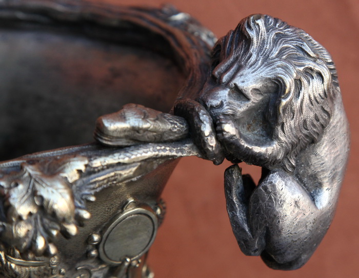 Jardinière bronze argenté 1880