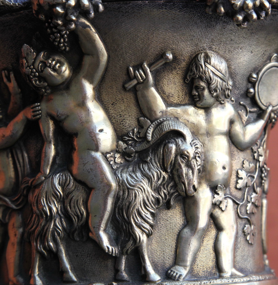 Jardinière bronze argenté 1880