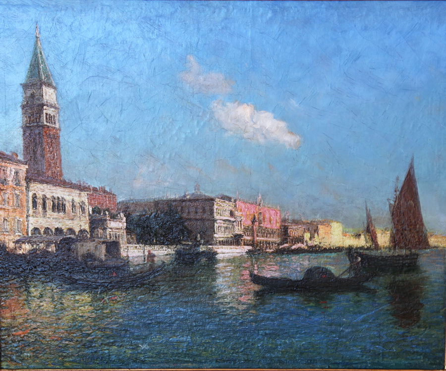 Auguste BOUVARD 1870-1956ECOLE FRANCAISE début XX ème "Grand canal à venis