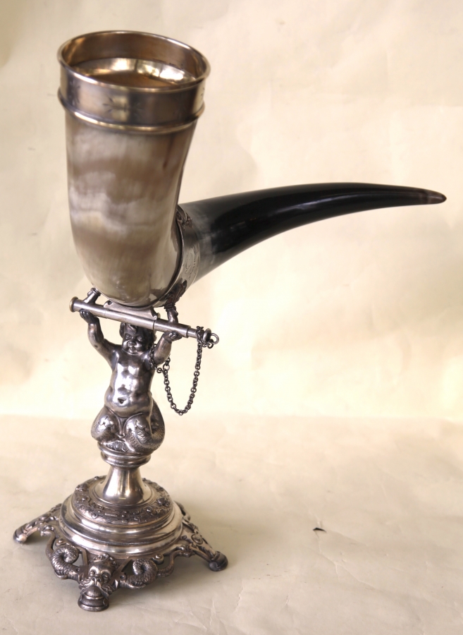 Cup libatoire in horn of buffalo circa 1880