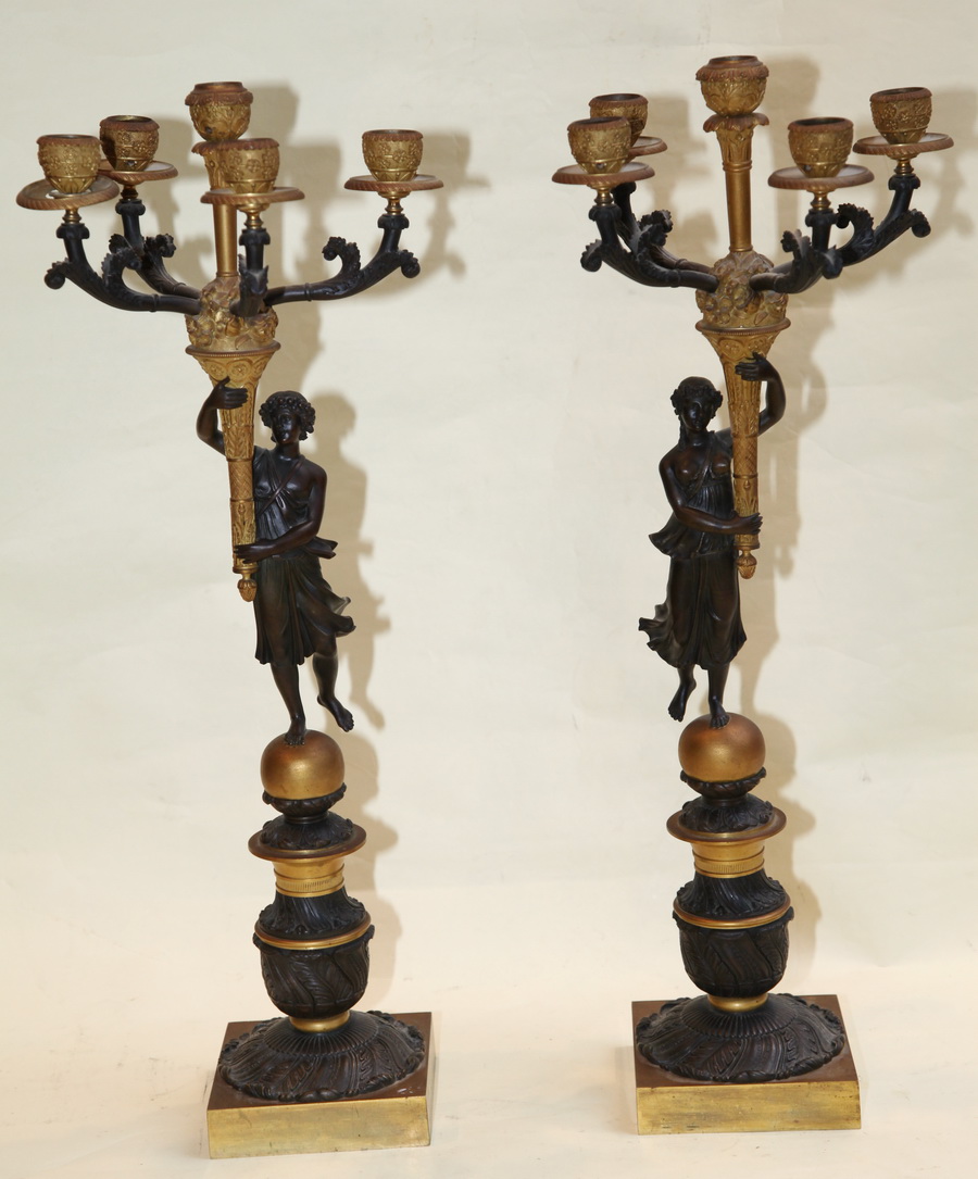 Paire de candélabres Charles X