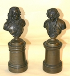 Bustes Voltaire et Rousseau