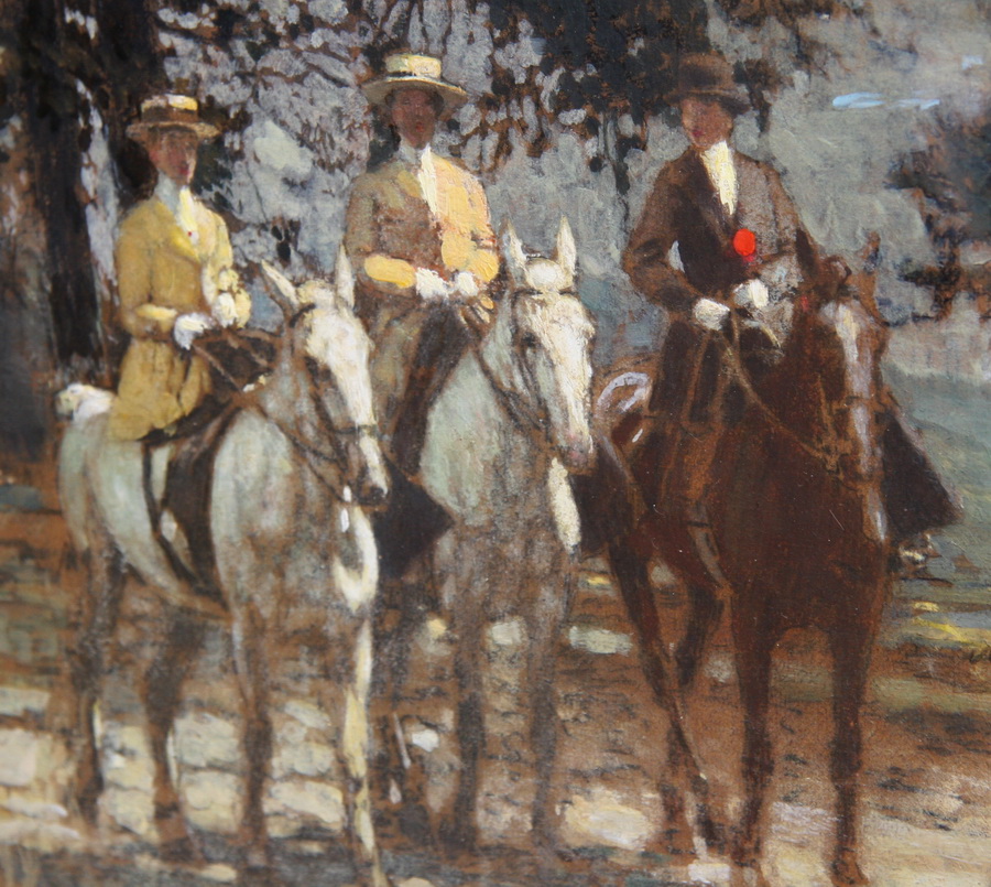 Amédée Julien Marcel Clément 1873-Ec. Fr " Three riders in the wood "