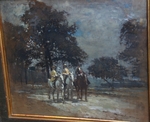 Amédée Julien Marcel Clément 1873-Ec. Fr " Three riders in the wood "