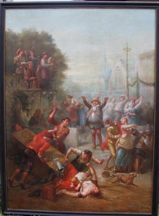 ARNAUD-DURBEC Jean Baptist François 1827-XIX  "feast of village"
