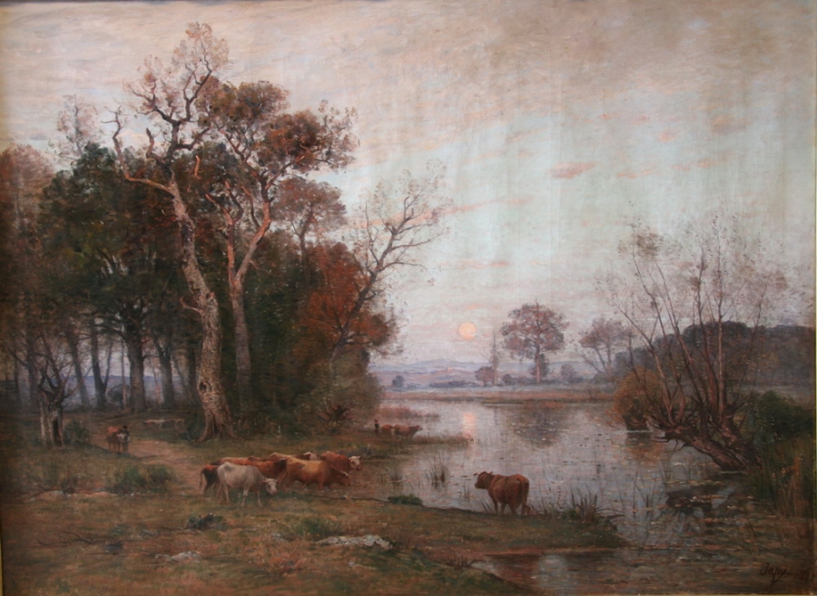Louis Aimé JAPY 1840-1916" Sunrise of the sun on paturages "