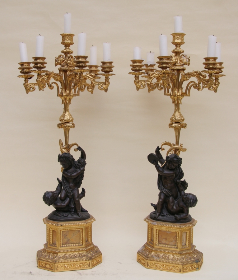 Paire de candélabres "PUTTI" circa 1850