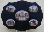Micromosaique 5 vues de ruines à Rome Italie fin XIX