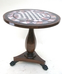 PEDESTAL TABLE PLATEAU MARQUETRY OF MARBRE XIX